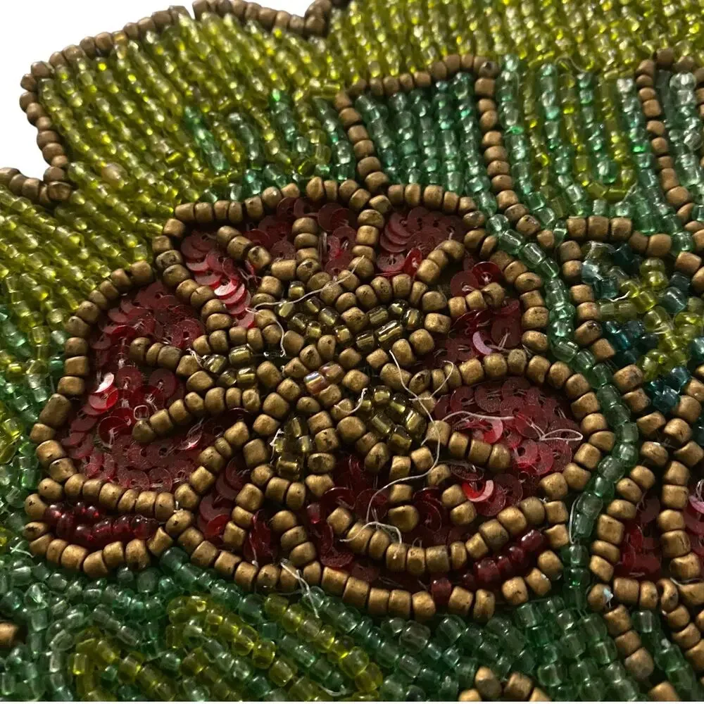 Pier 1 Imports SKU # 2510933 Beaded Palm Leaf Table Runner 100% Cotton 12